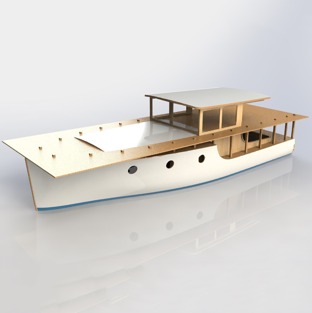 RC Boat 70cm European Classica - Model Kit Yacht 评论和价格